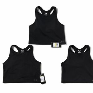 Lot 3 Under Armour Motion Big Girls Crop Tank Black Racerback M NWT Sports